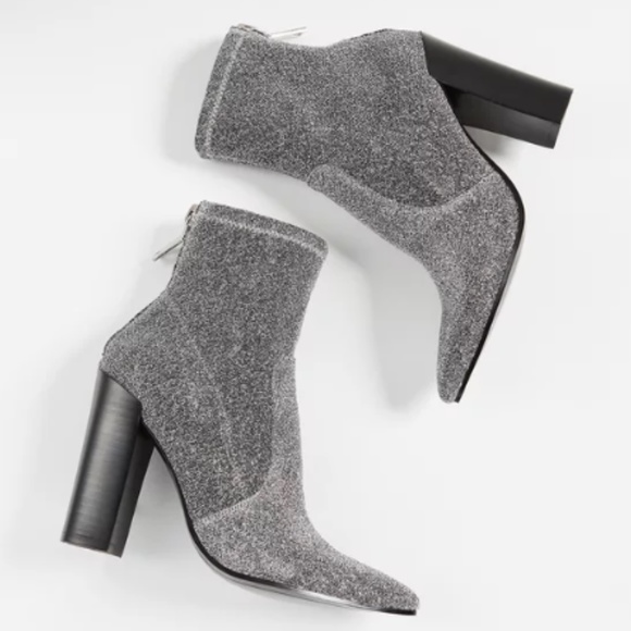 Dolce Vita Elana Stretch Booties - Silver Glitter - Picture 1 of 8